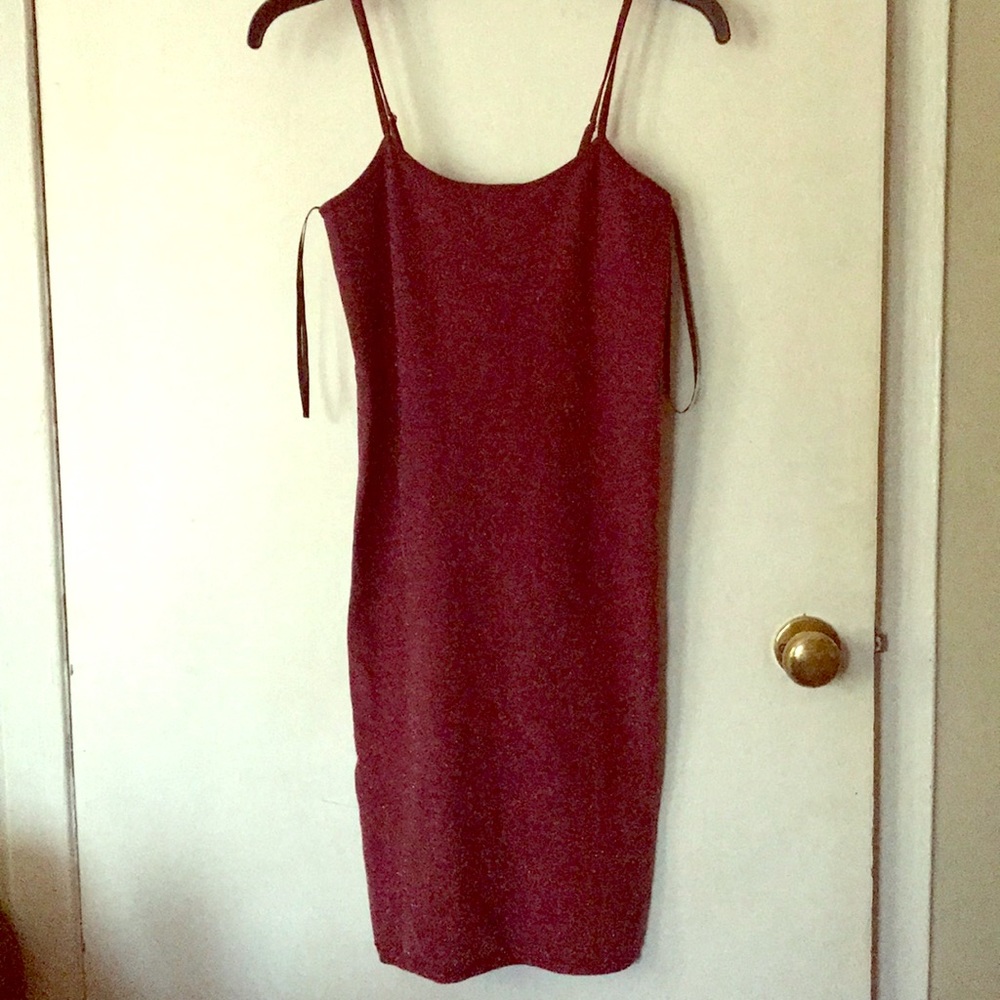 Maroon bodycon glittery dress